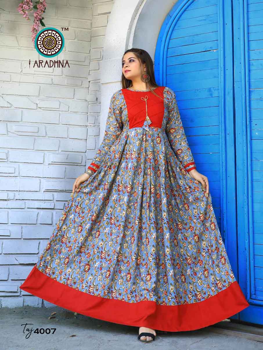 Taj Vol-4 Wholesale Round Printed Kurti Set Taj Vol-4 Wholesale Round Printed Kurti Set